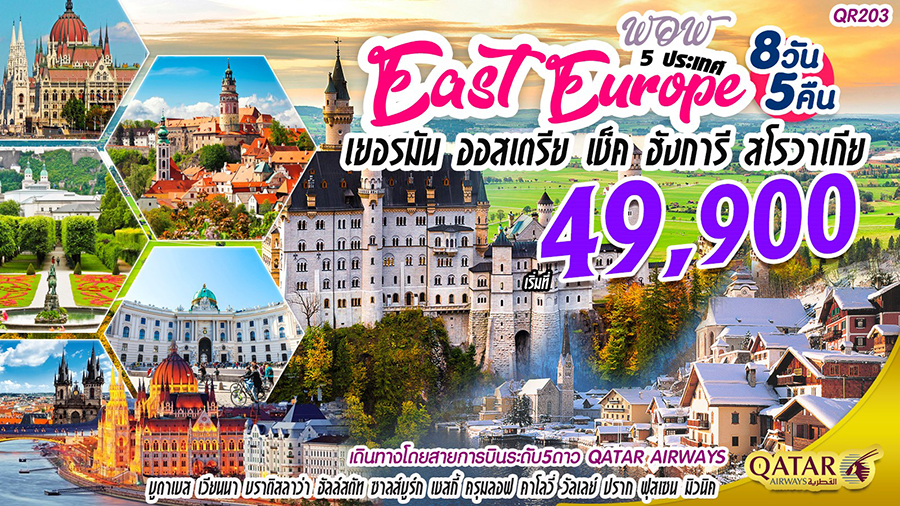 EAST EUROPE WoW 5 เยอรมัน ออสเตรีย เช็ก สโลวัค ฮังการี (QR203)
